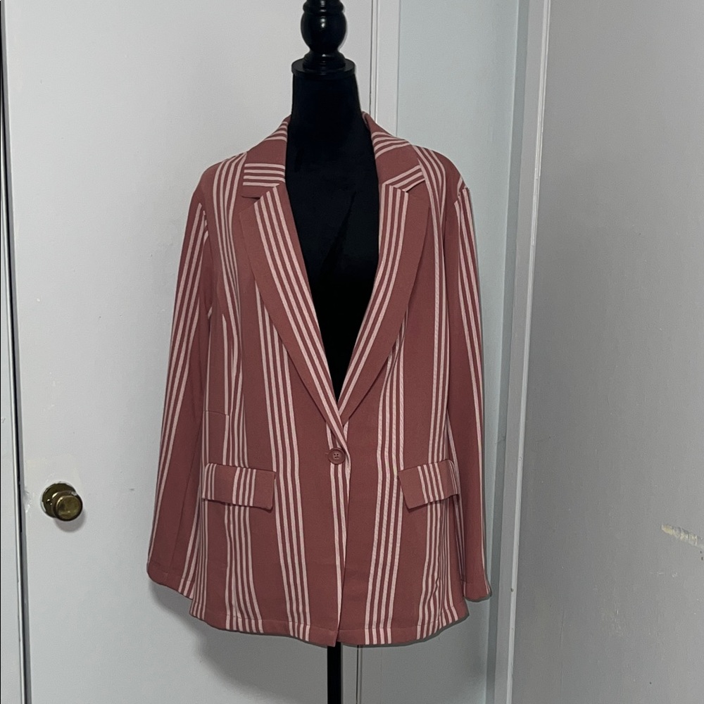 Torrid Striped Pink Blazer